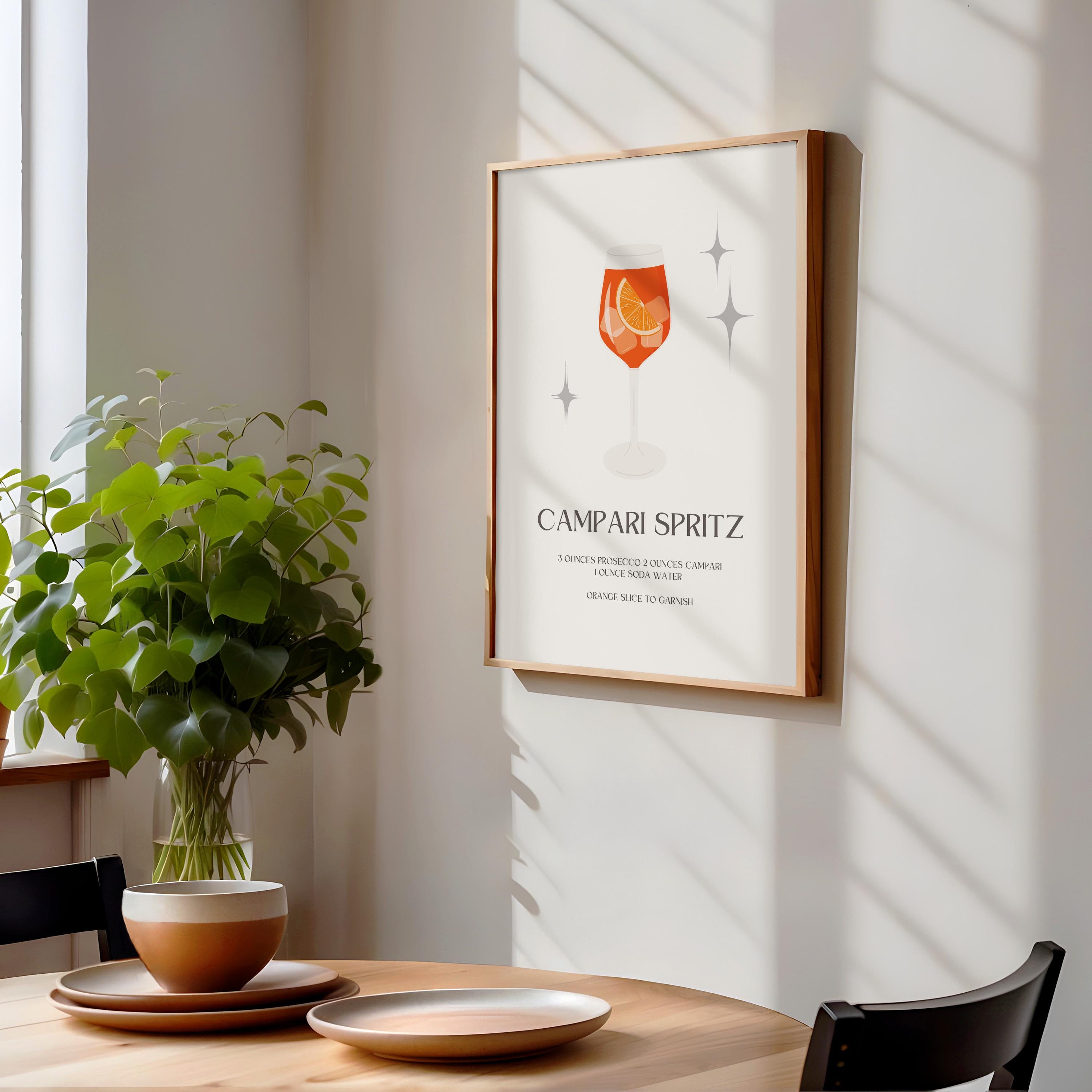 カクテルプリント、カンパリスプリッツ フレーム付きまたはフレーム