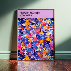New York Flower Market Print: Tropical Botanical Art, Framed or Unframed