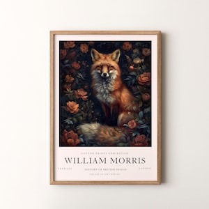 William Morris  Print, Fox Pattern Framed or Unframed Vertical Poster