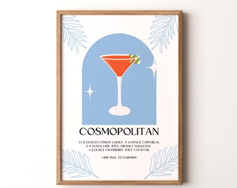 Stampa Cocktail, Poster Verticale Cosmopolitan con o senza cornice