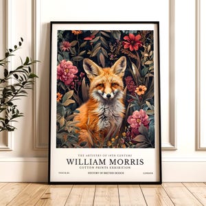 William Morris  Print, Fox Pattern Framed or Unframed Vertical Poster