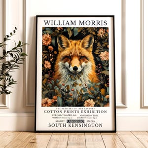 William Morris Print, Fox Pattern Framed or Unframed Vertical Poster