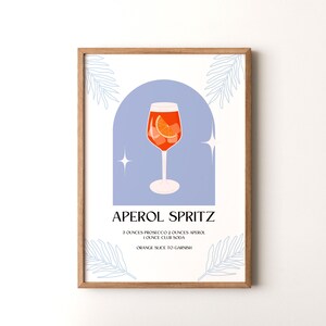 Impresión de cóctel, póster vertical enmarcado o sin marco de Aperol Spritz