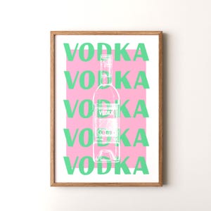 Póster vertical de cóctel de vodka enmarcado o sin marco
