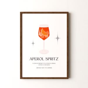 Impresión de cóctel, póster vertical enmarcado o sin marco de Aperol Spritz