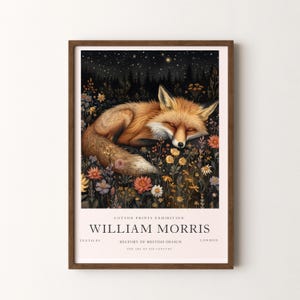 William Morris  Print, Fox Pattern Framed or Unframed Vertical Poster