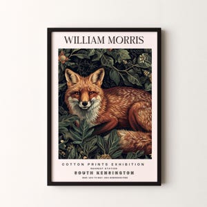William Morris  Print, Fox Pattern Framed or Unframed Vertical Poster