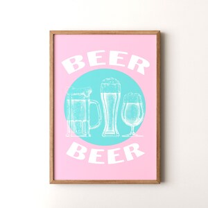 Póster vertical de cóctel de cerveza enmarcado o sin marco
