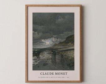 クロード・モネ、La Pointe de la Heve at Low Tide Claude Monet La Pointe De La Heve at Low Tide Custom Framed
