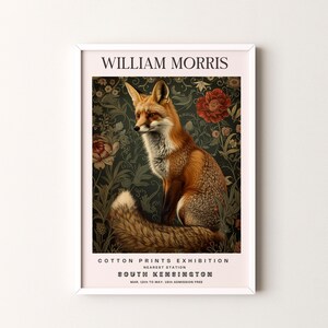 William Morris  Print, Fox Pattern Framed or Unframed Vertical Poster