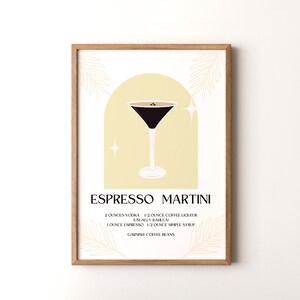 Impresión de cóctel, póster vertical enmarcado o sin marco de Espresso Martini