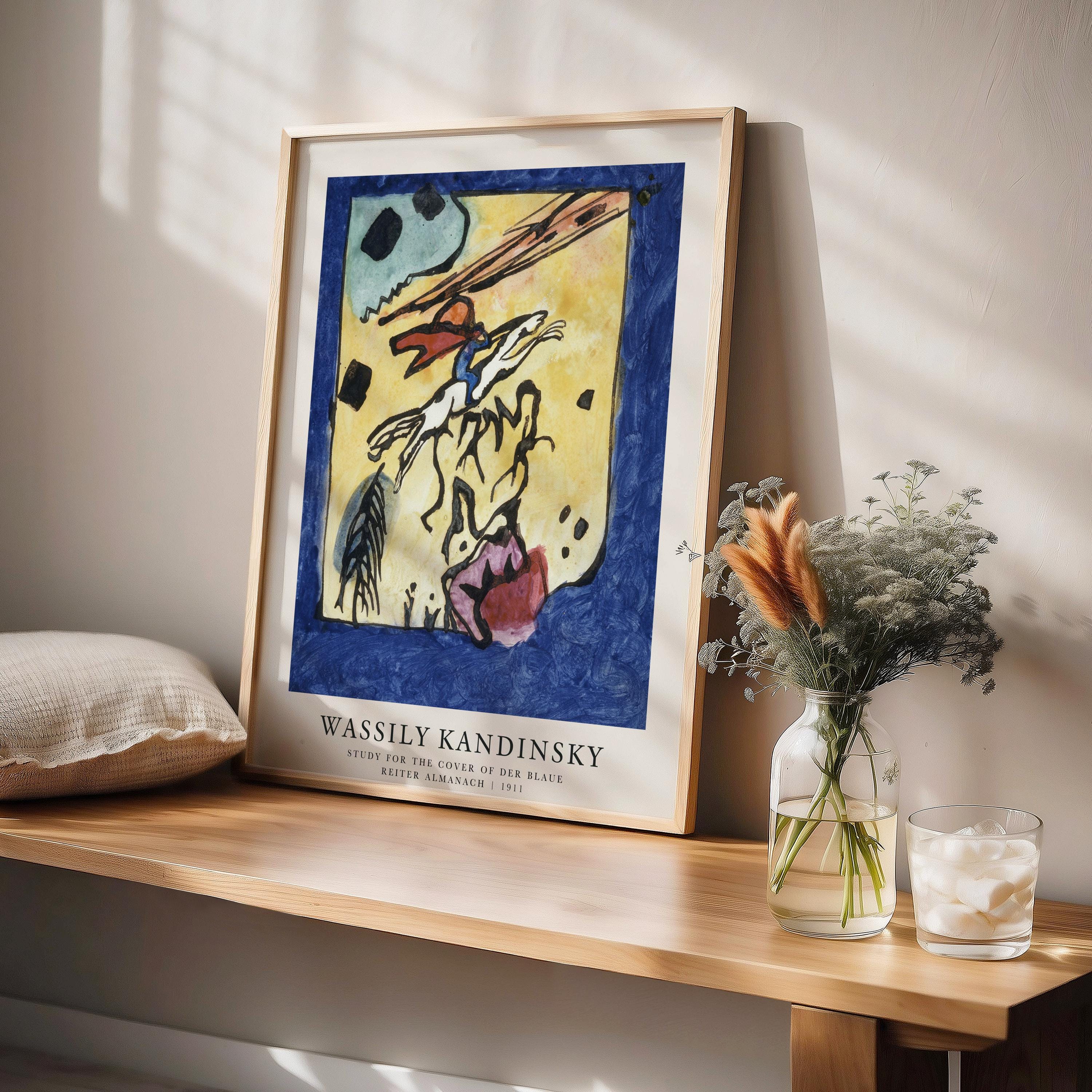 Kandinsky 'der Blaue Reiter' Abstract Art Print: Framed Vertical