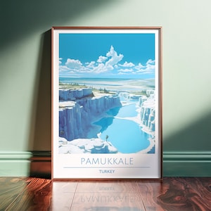 Pamukkale Print – Travel Turkey Wall Art – Framed or Unframed Vertical Poster