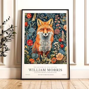 William Morris  Print, Fox Pattern Framed or Unframed Vertical Poster