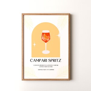 Impresión de cóctel, póster vertical enmarcado o sin marco de Campari Spritz