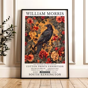 William Morris Print, Crow Pattern Framed or Unframed Vertical Poster