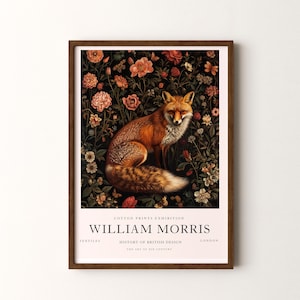 William Morris  Print, Fox Pattern Framed or Unframed Vertical Poster