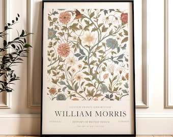 William Morris Print, Floral Pattern Framed or Unframed Vertical Poster