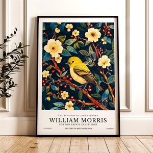 William Morris Print, Bird Pattern Framed or Unframed Vertical Poster
