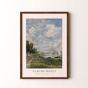 Claude Monet  Print, Bassin D&#39;argenteuil Framed or Unframed Vertical Poster