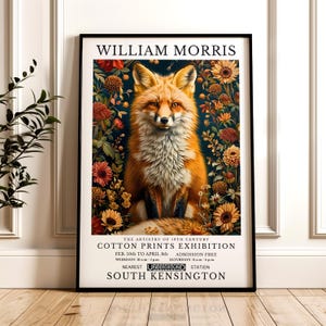 William Morris Print, Fox Pattern Framed or Unframed Vertical Poster