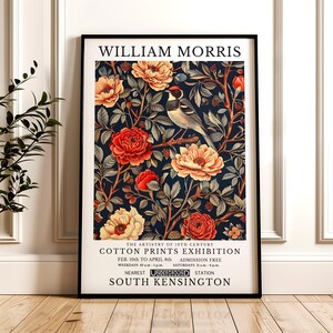 William Morris Print, Bird Pattern Framed or Unframed Vertical Poster