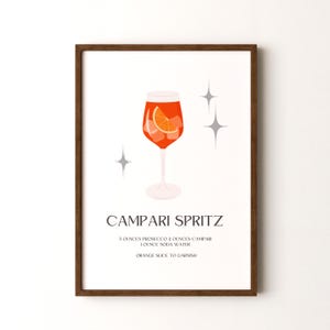 Impresión de cóctel, póster vertical enmarcado o sin marco de Campari Spritz