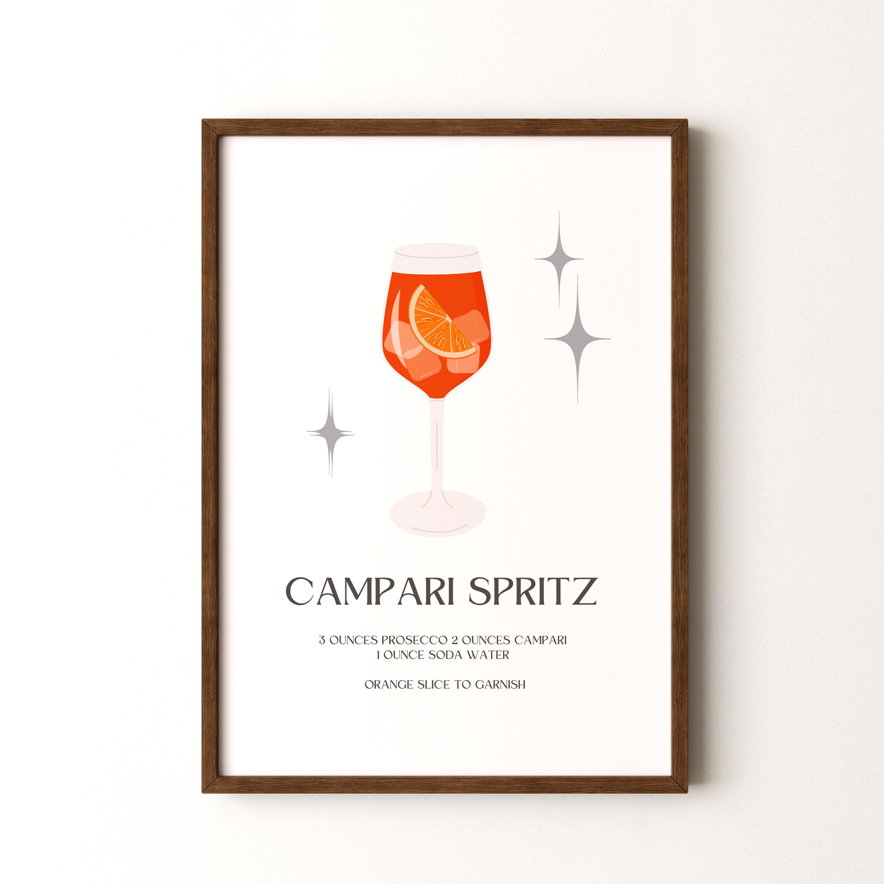 カクテルプリント、カンパリスプリッツ フレーム付きまたはフレーム