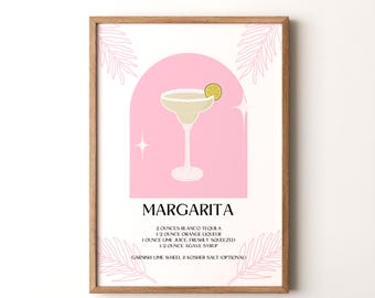 Impression cocktail, Margarita, poster vertical encadré ou non