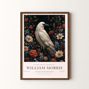 William Morris  Print, Crow Pattern Framed or Unframed Vertical Poster