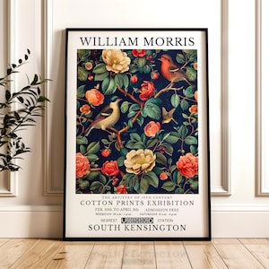 William Morris Print, Bird Pattern Framed or Unframed Vertical Poster