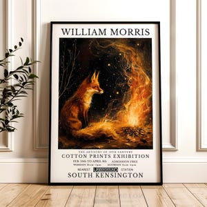 William Morris Print, Fox Pattern Framed or Unframed Vertical Poster