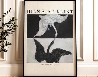 Hilma af Klint  Print, Abstract Swan Framed or Unframed Vertical Poster