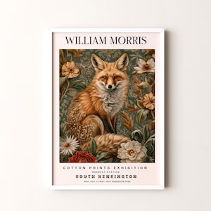 William Morris  Print, Fox Pattern Framed or Unframed Vertical Poster