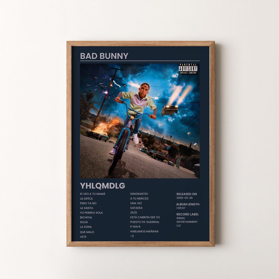 Bad Bunny Album Print, YHLQMDLG Wooden Framed Vertical Poster - Etsy