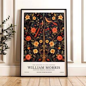 William Morris Print, Bird Pattern Framed or Unframed Vertical Poster