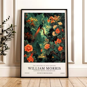 William Morris Print, Bird Pattern Framed or Unframed Vertical Poster