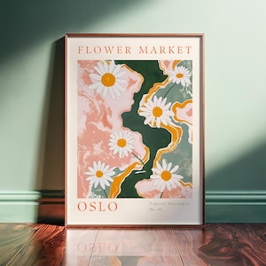 Gänseblümchen Print: Oslo Blumenmarkt, Skandinavische Botanische Kunst