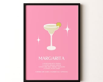 Impression cocktail, Margarita, poster vertical encadré ou non
