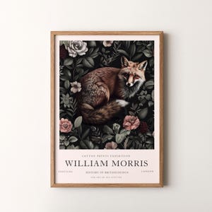 William Morris  Print, Fox Pattern Framed or Unframed Vertical Poster
