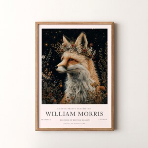 William Morris  Print, Fox Pattern Framed or Unframed Vertical Poster