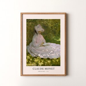 Claude Monet  Print, Springtime Framed or Unframed Vertical Poster