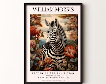 William Morris Druck, Zebramuster gerahmtes oder ungerahmtes vertikales Poster