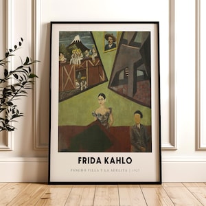 Frida Kahlo Print, Pancho Villa y la Adelita Inramad eller oinramad vertikal affisch