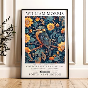 William Morris Print, Bird Pattern Framed or Unframed Vertical Poster