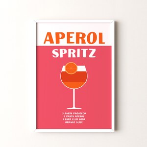 Impresión de cóctel, póster vertical enmarcado o sin marco de Aperol Spritz