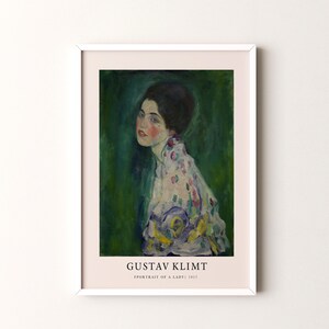 Gustav Klimt  Print, Portrait of a Lady Framed or Unframed Vertical Poster