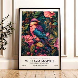 William Morris Print, Bird Pattern Framed or Unframed Vertical Poster