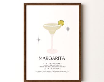 Impression cocktail, Margarita, poster vertical encadré ou non