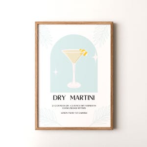 Cocktail Print, Dry Martini gerahmtes oder ungerahmtes vertikales Poster